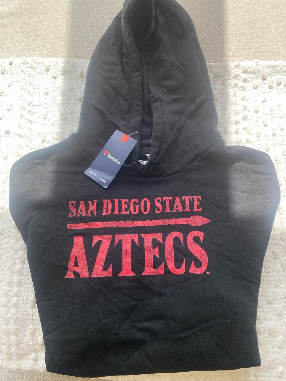 Fanatics Black Hoodie with Red San Diego State Aztecs Logo
